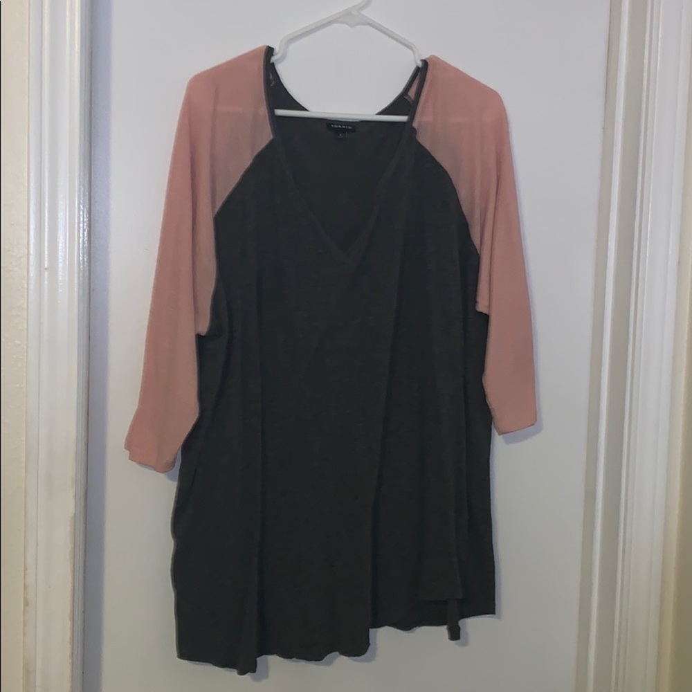 Torrid size 4 blush and grey baseball shirt